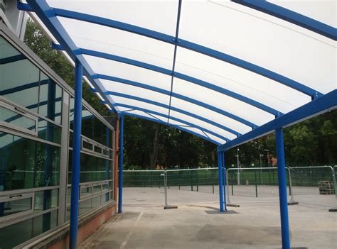 sloped canopy steel framing